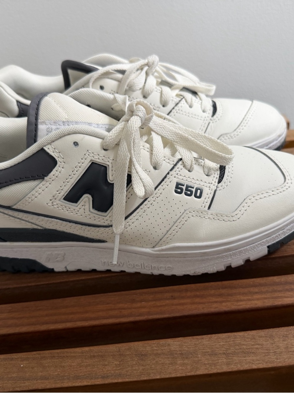 New Balance 550 Womens White and Gray Low-Top Sneakers